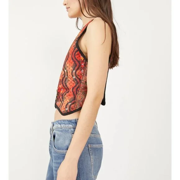 FREE PEOPLE Gemini Vest / Rust Combo - Picture 10 of 12